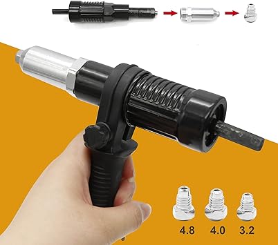Pop Rivet Gun Tool Rivet Drill Attachment Power Drill Tool Kit Cordless Rivet Gun